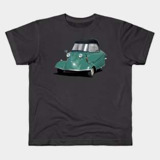 Messerschmitt bubble car in teal Kids T-Shirt